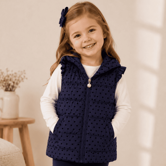 Chaqueta azul sin mangas